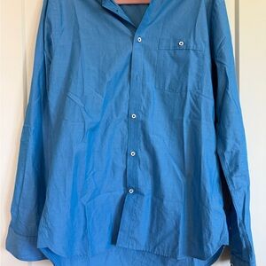 Express Fitted Blue Dress Shirt